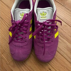 Adidas Women's Gazelle Vibrant Purple and Yellow Sneakers